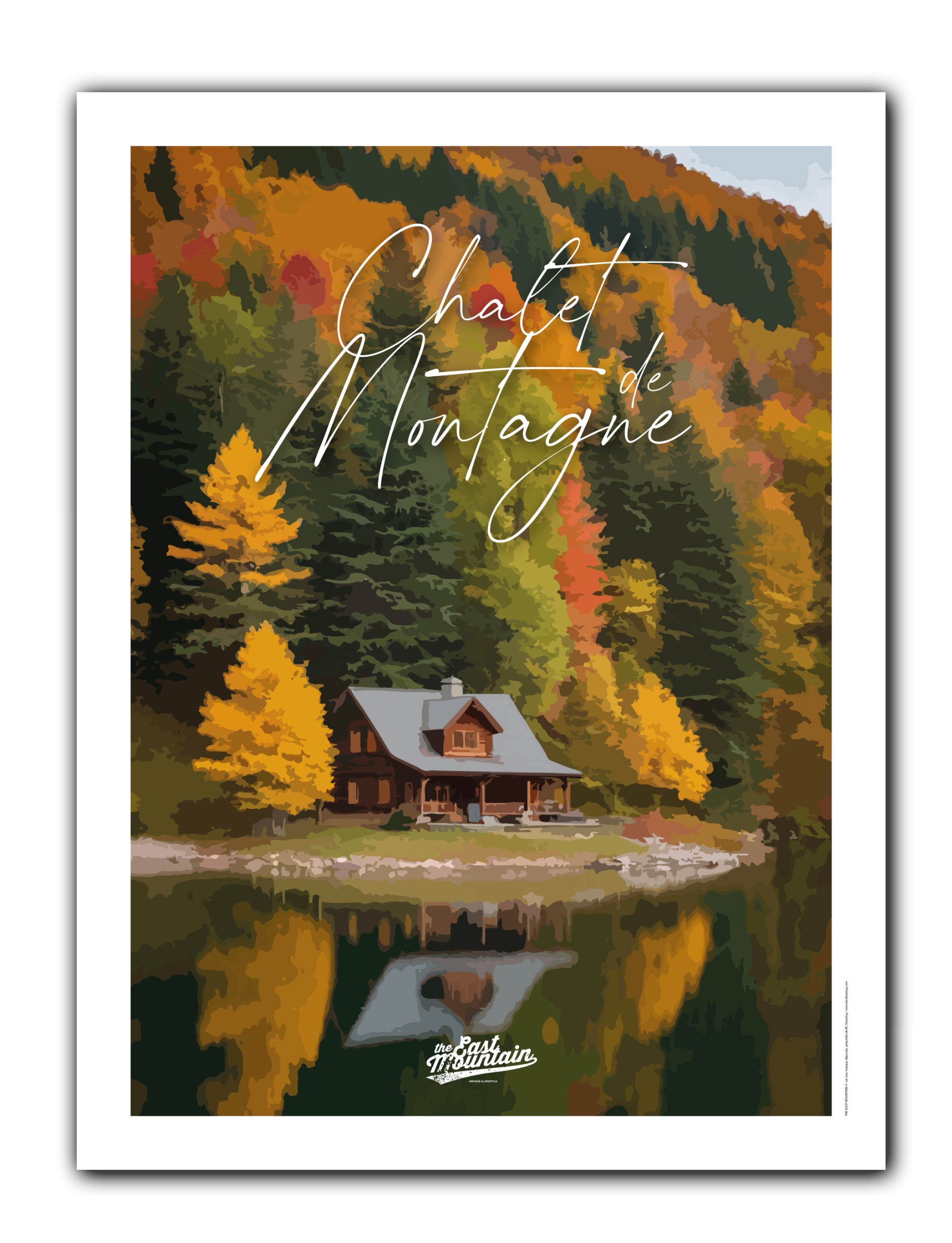 Affiche CHALET AU BORD DU LAC – Décoration murale esprit alpin | THE EAST MOUNTAIN