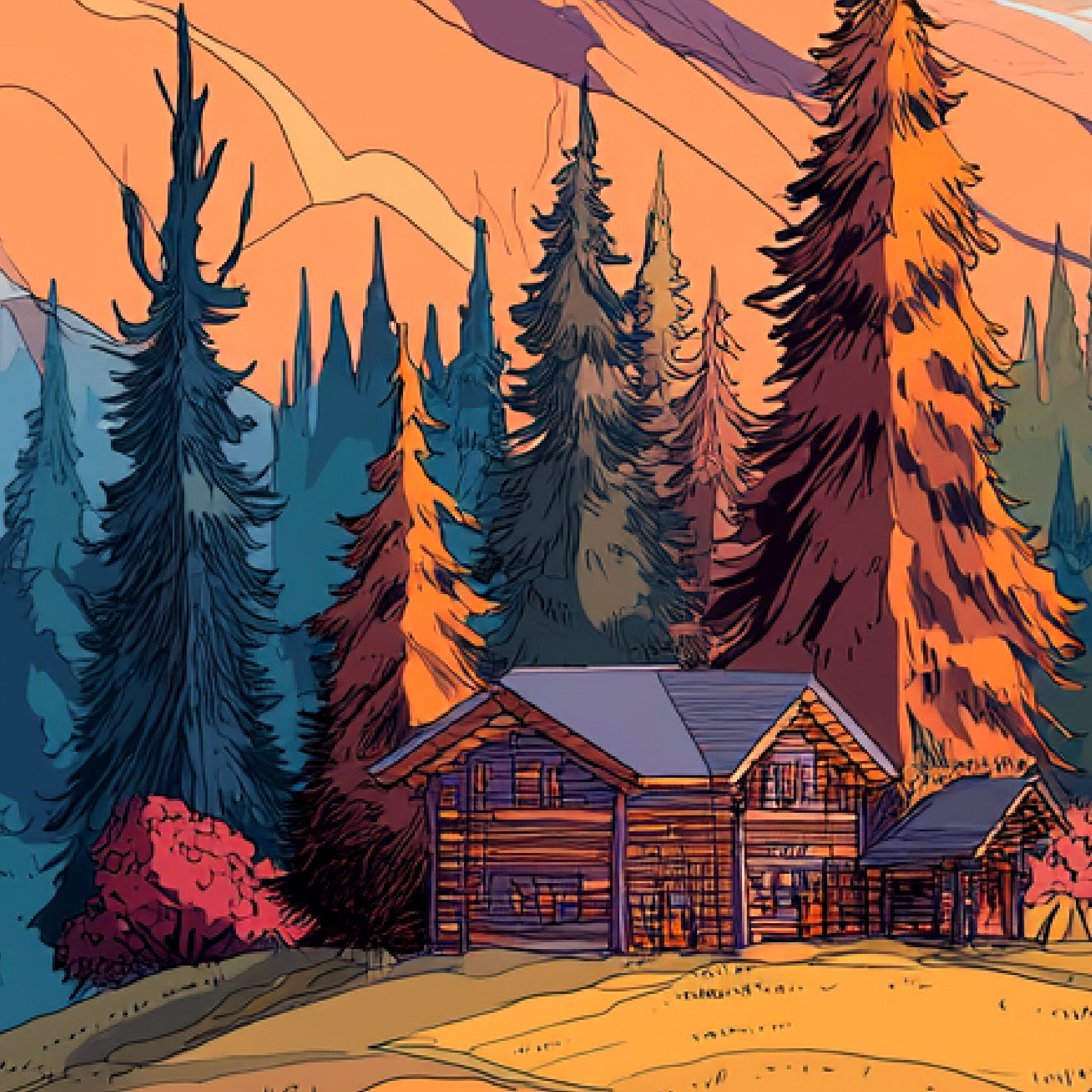 Affiche CHALET DU PIC BLANC – Art mural ambiance montagne | THE EAST MOUNTAIN