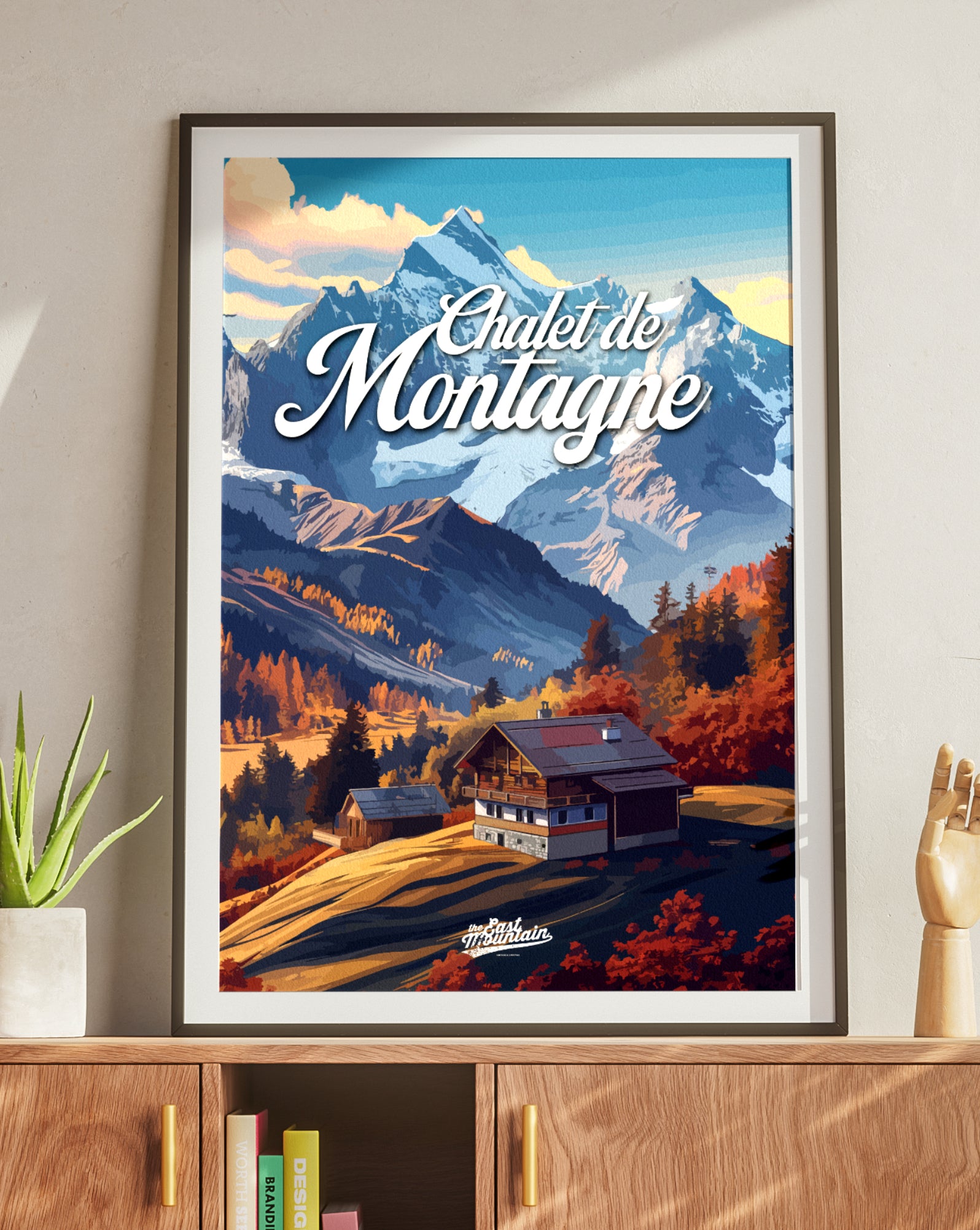Affiche CHALET SUR LA COLLINE – Art mural ambiance montagne | THE EAST MOUNTAIN