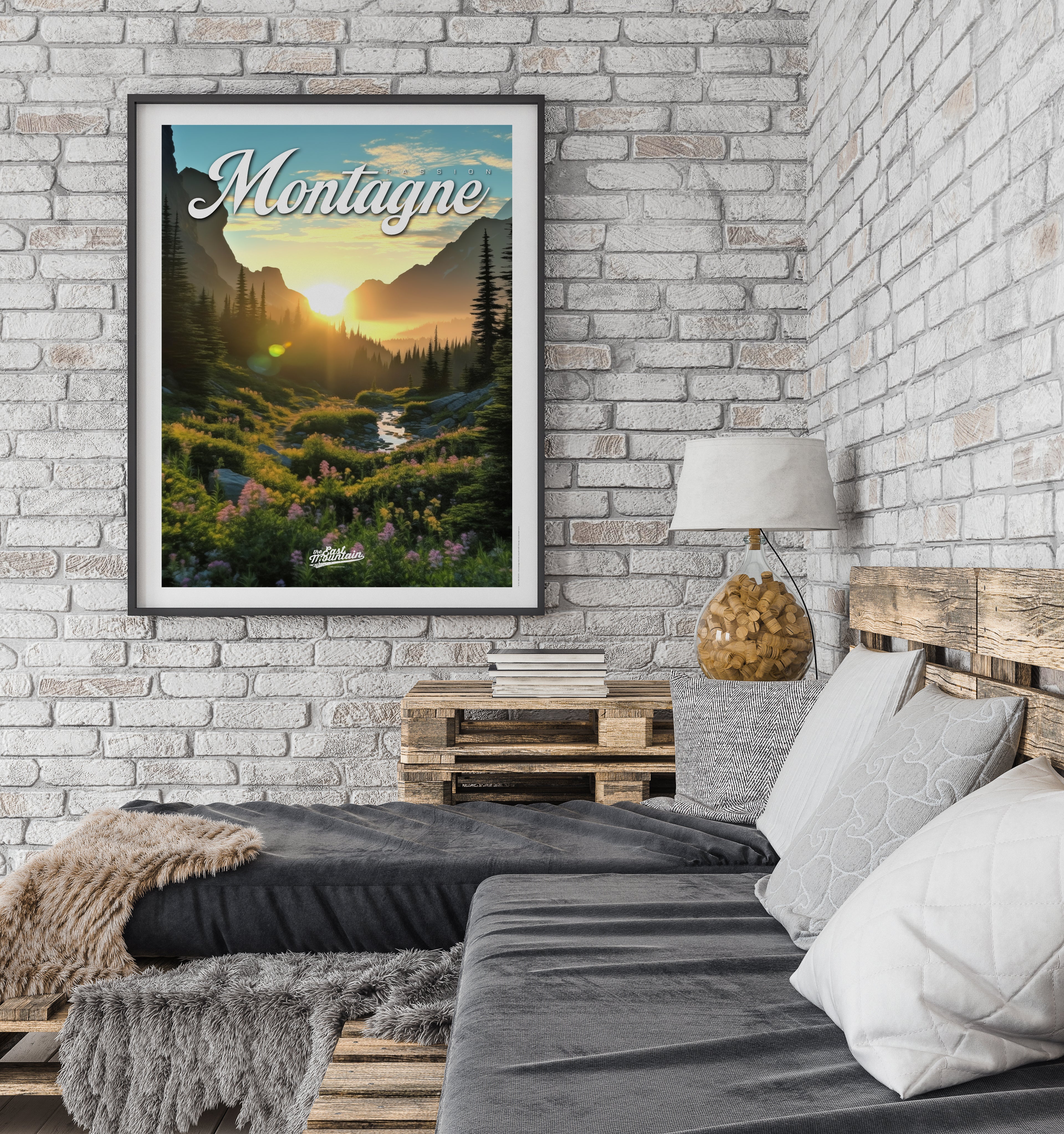 Affiche PASSION MONTAGNE - LA COMBE DES FLEURS – Art mural nature et aventure | THE EAST MOUNTAIN