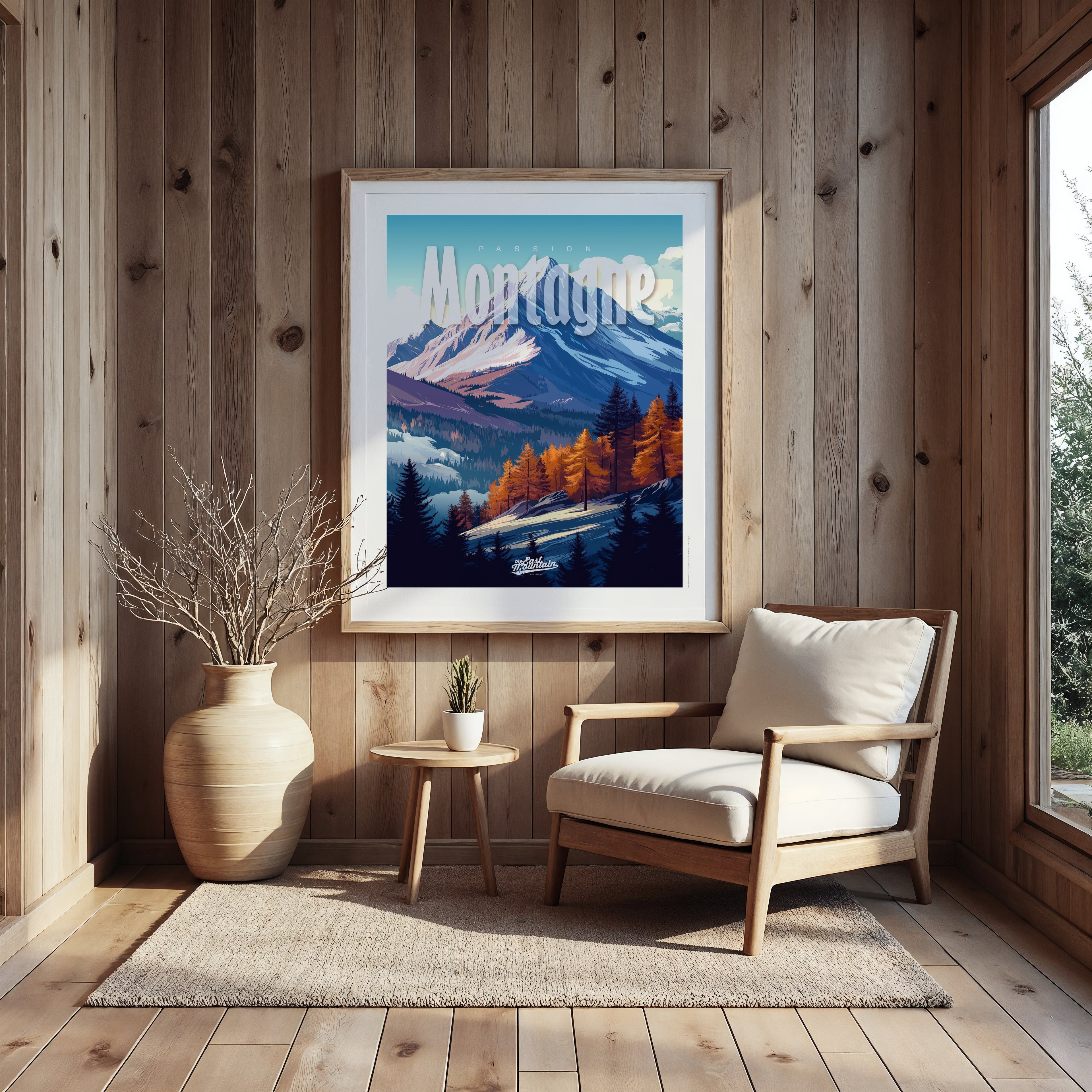 Affiche PASSION MONTAGNE - NEIGE D'AUTOMNE – Décoration murale esprit alpin | THE EAST MOUNTAIN